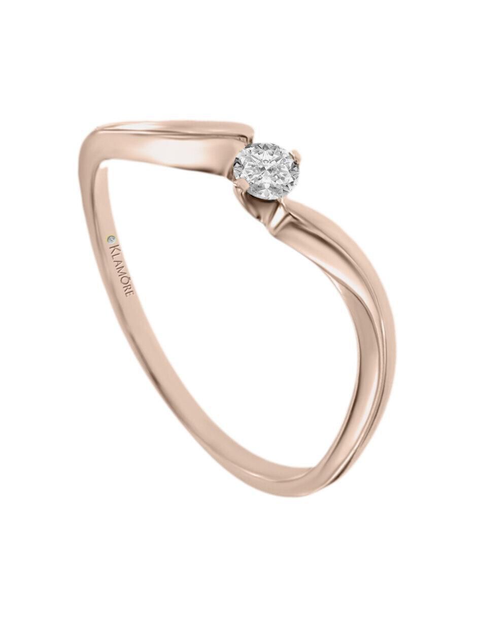 Solitario de oro 14 k Maibe diamante 3