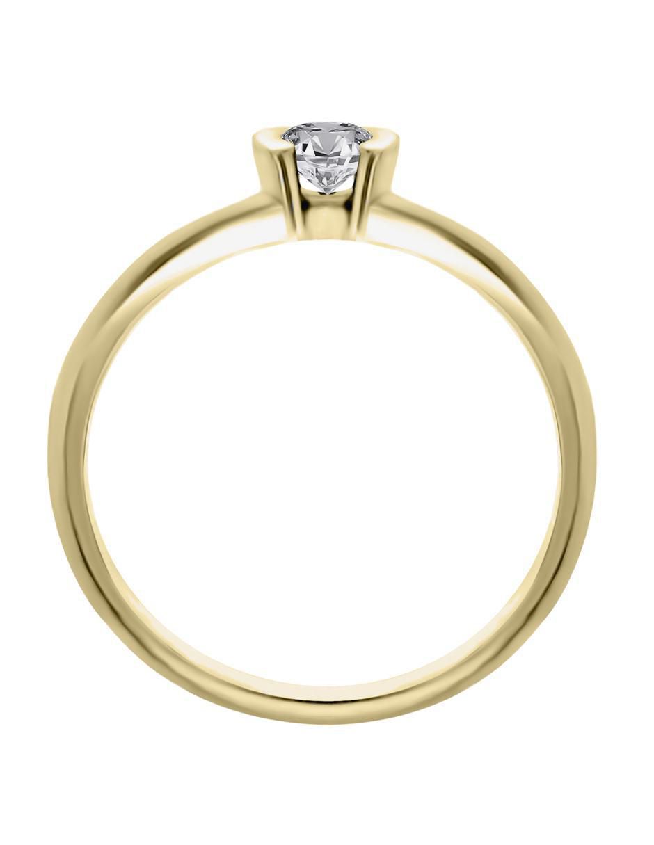 Solitario "de" oro 14 k klamore diamante