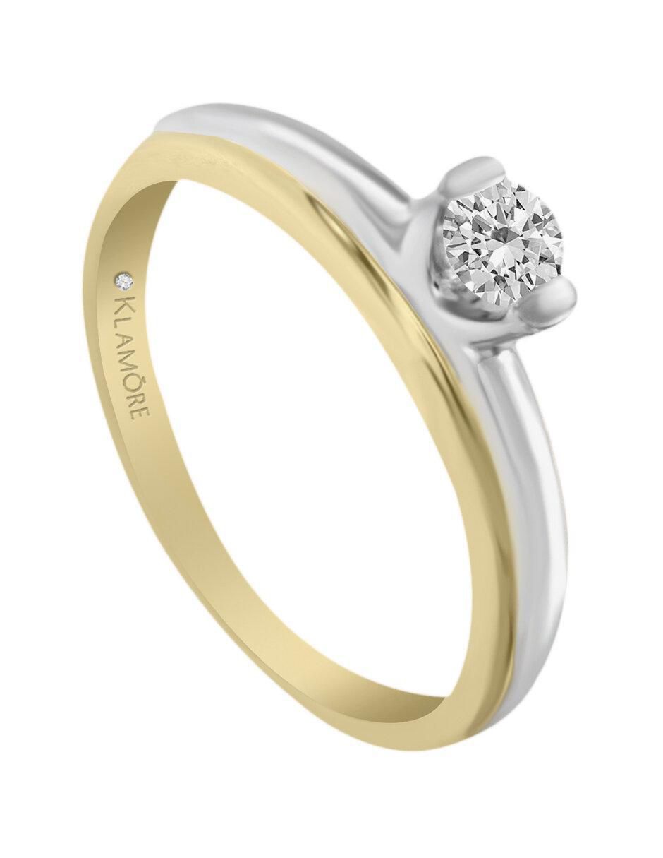 Solitario "de" oro 14 k klamore diamante
