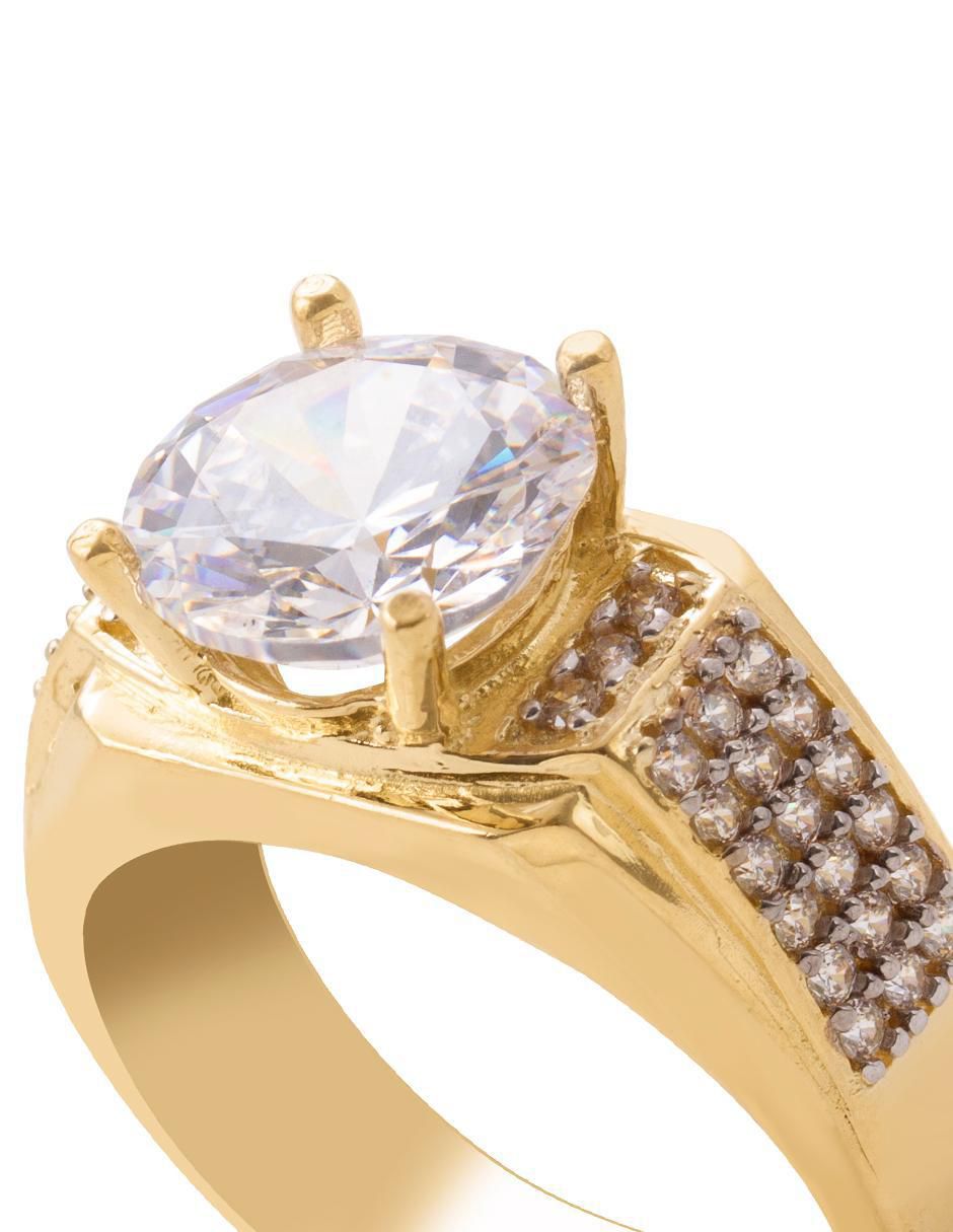 Anillo con gema 10 k de oro amarillo zirconia 2