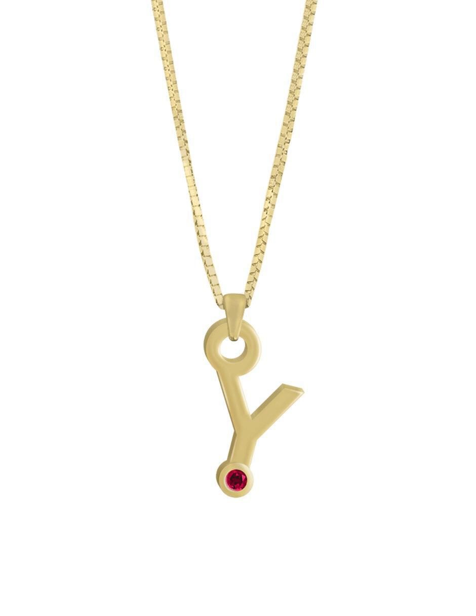 Collar de letras Gardenia de oro 14 K