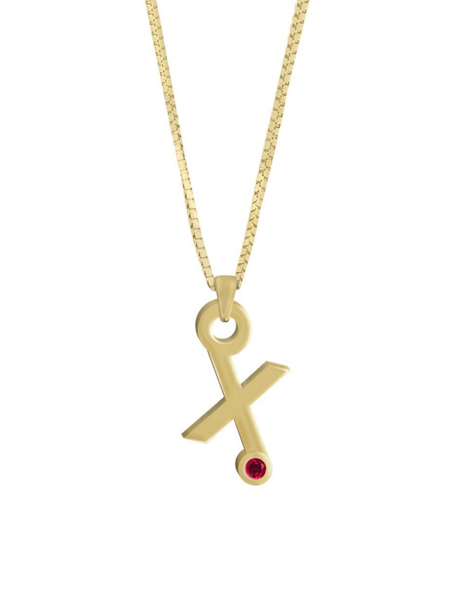 Collar de letras Gardenia de oro 14 K