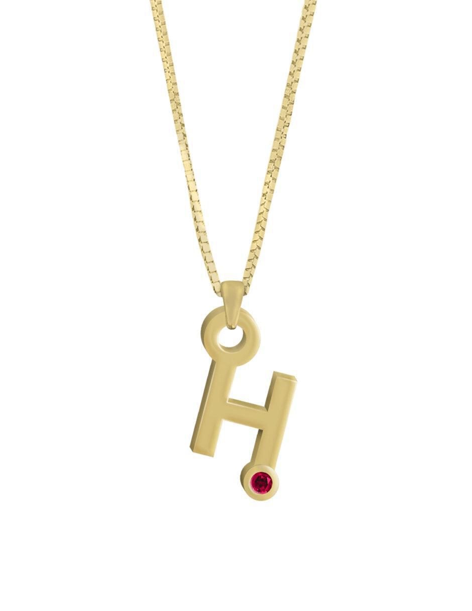 Collar de letras Gardenia de oro 14 K