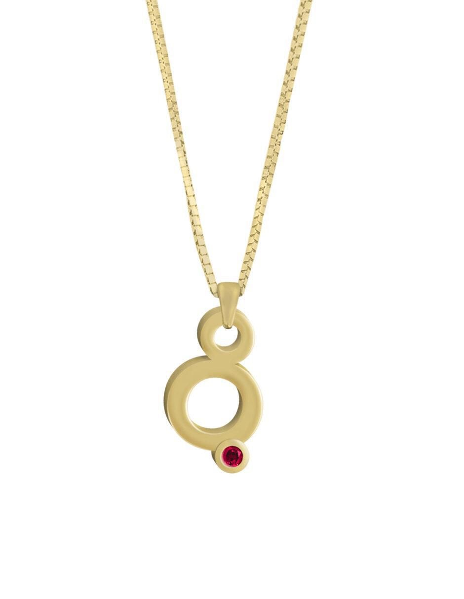 Collar de letras Gardenia de oro 14 K 1