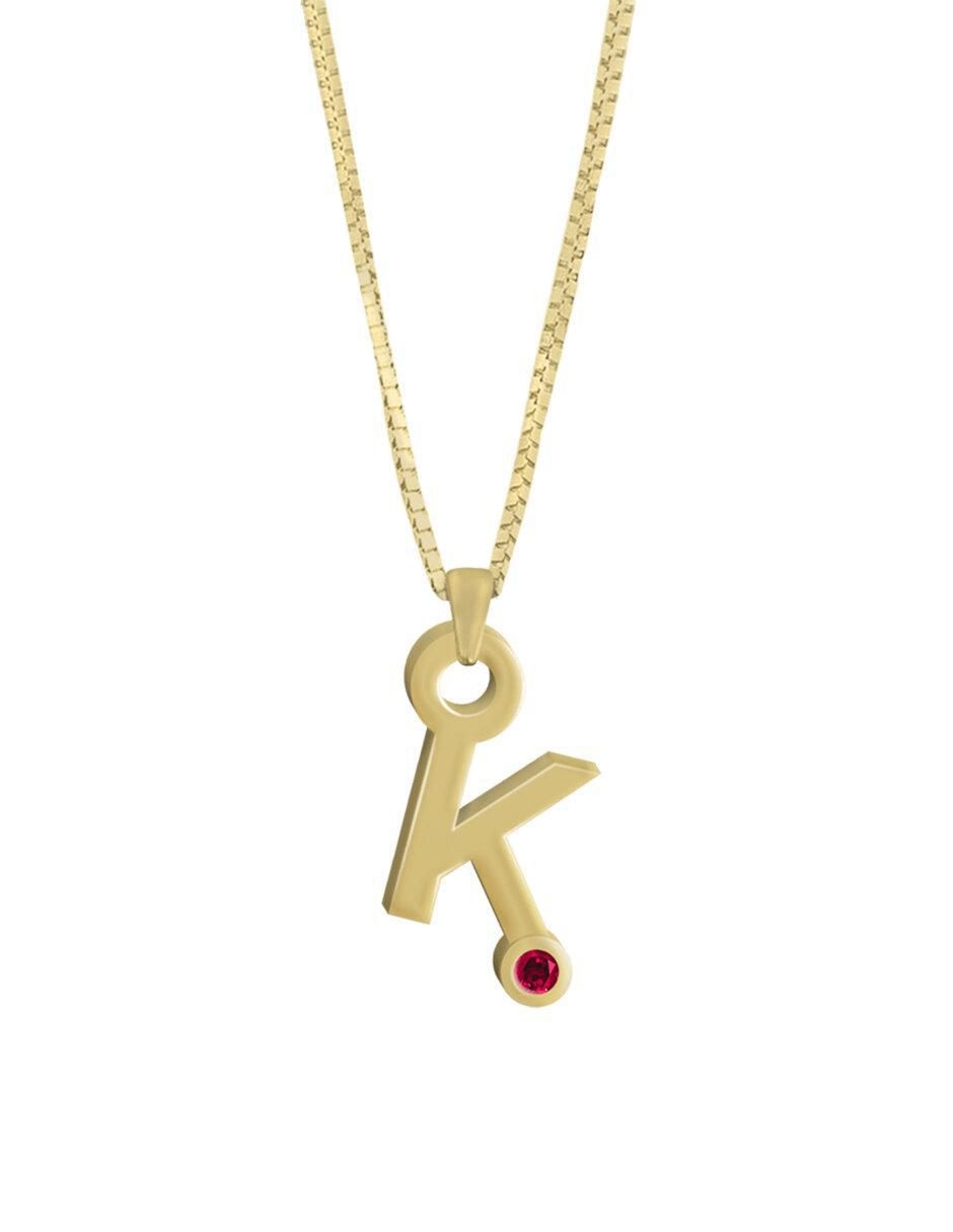 Collar de letras Gardenia de oro 14 K