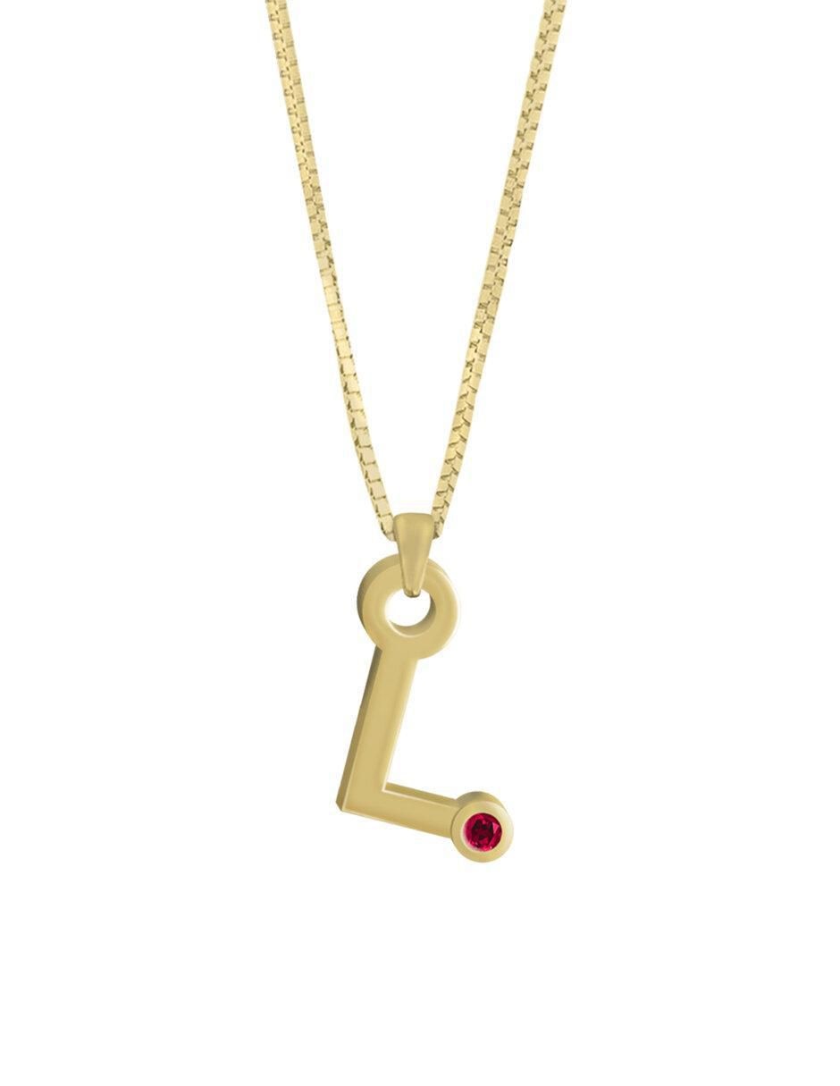 Collar de letras Gardenia de oro 14 K