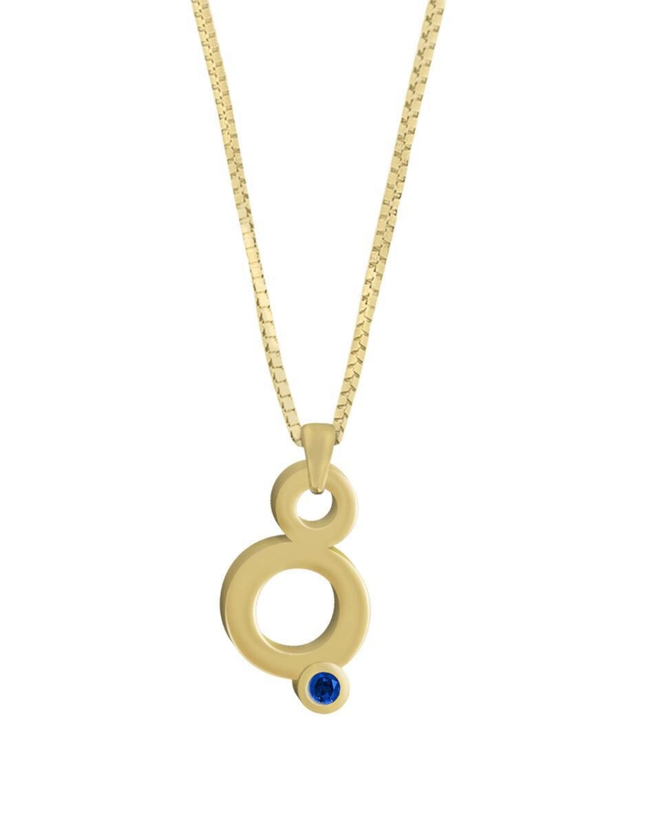 Collar de letras Gardenia de oro 14 K