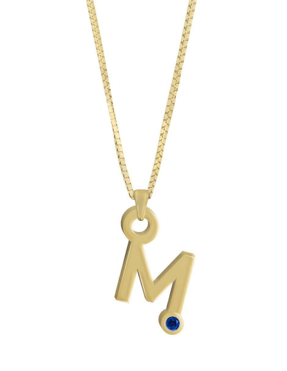 Collar de letras Gardenia de oro 14 K