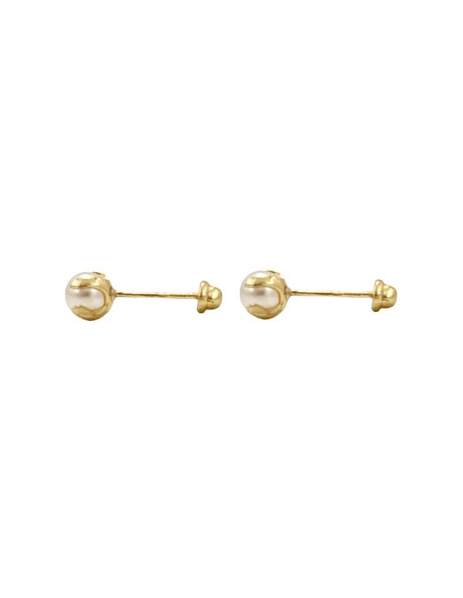 Broquel de esfera de oro 10 k perla 2