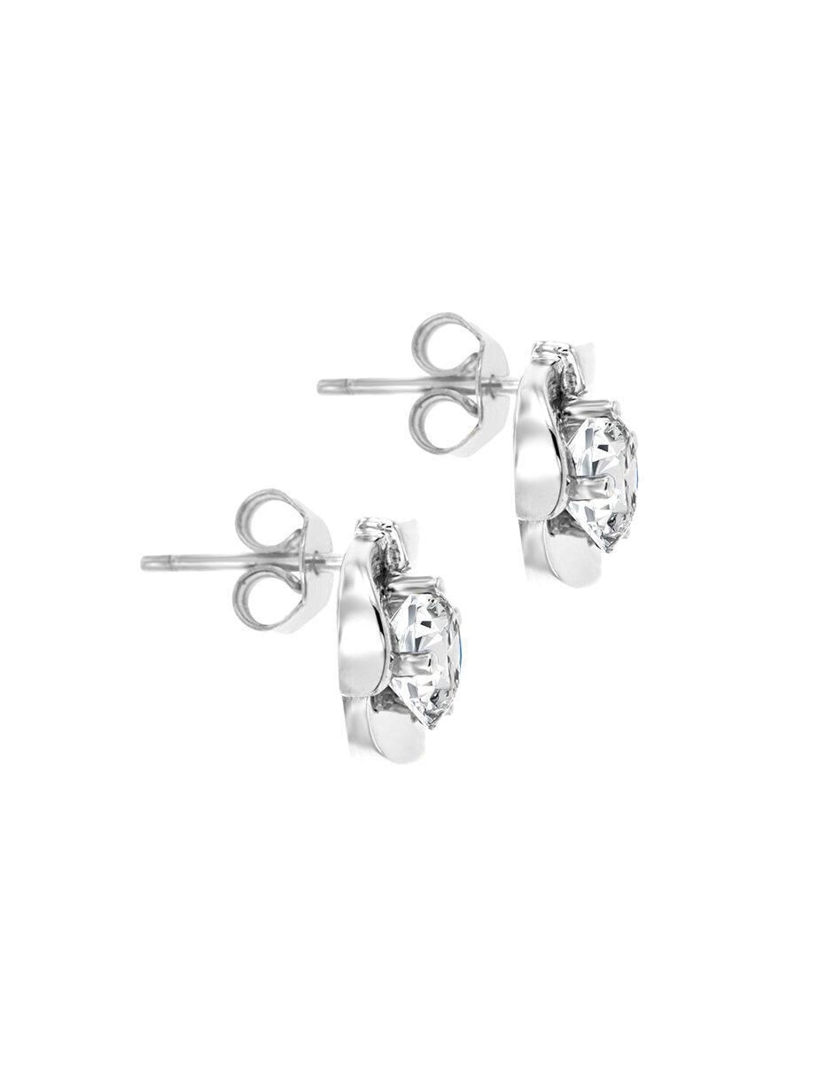 Broqueles de flor Alina de oro con acabado brillante diamante 2