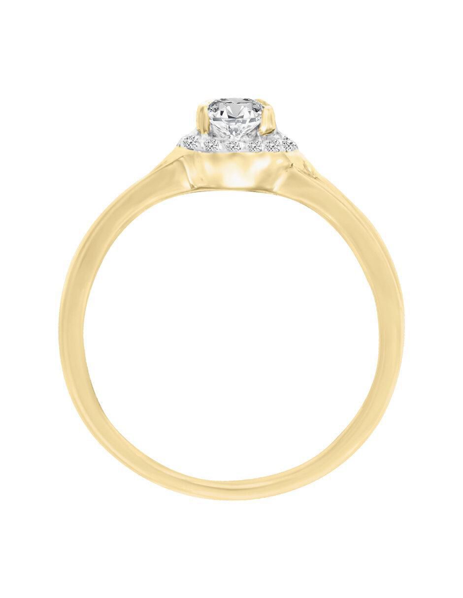 Solitario "de" oro 14 k klamore diamante