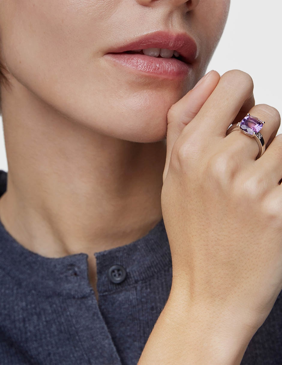 Anillo Basic Colors P 925 de plata diamante brillante 4