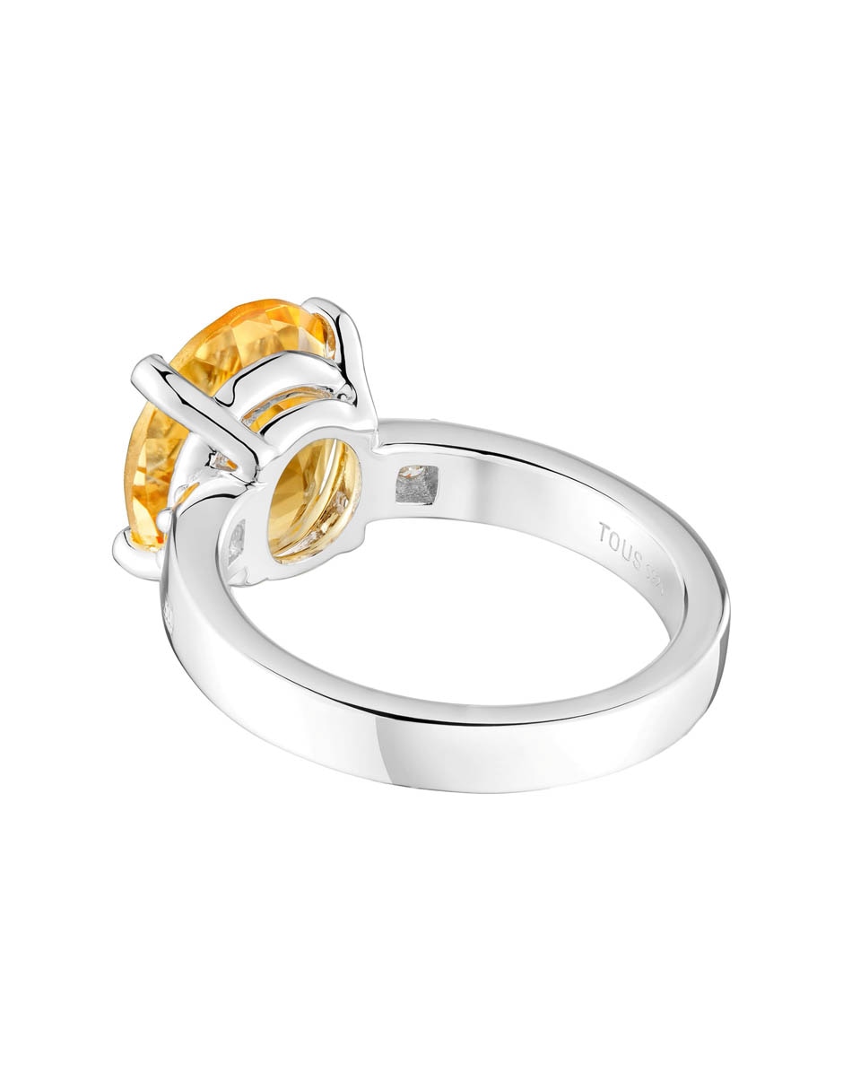 Anillo Basic Colors P 925 de plata citrina y diamante brillante 3