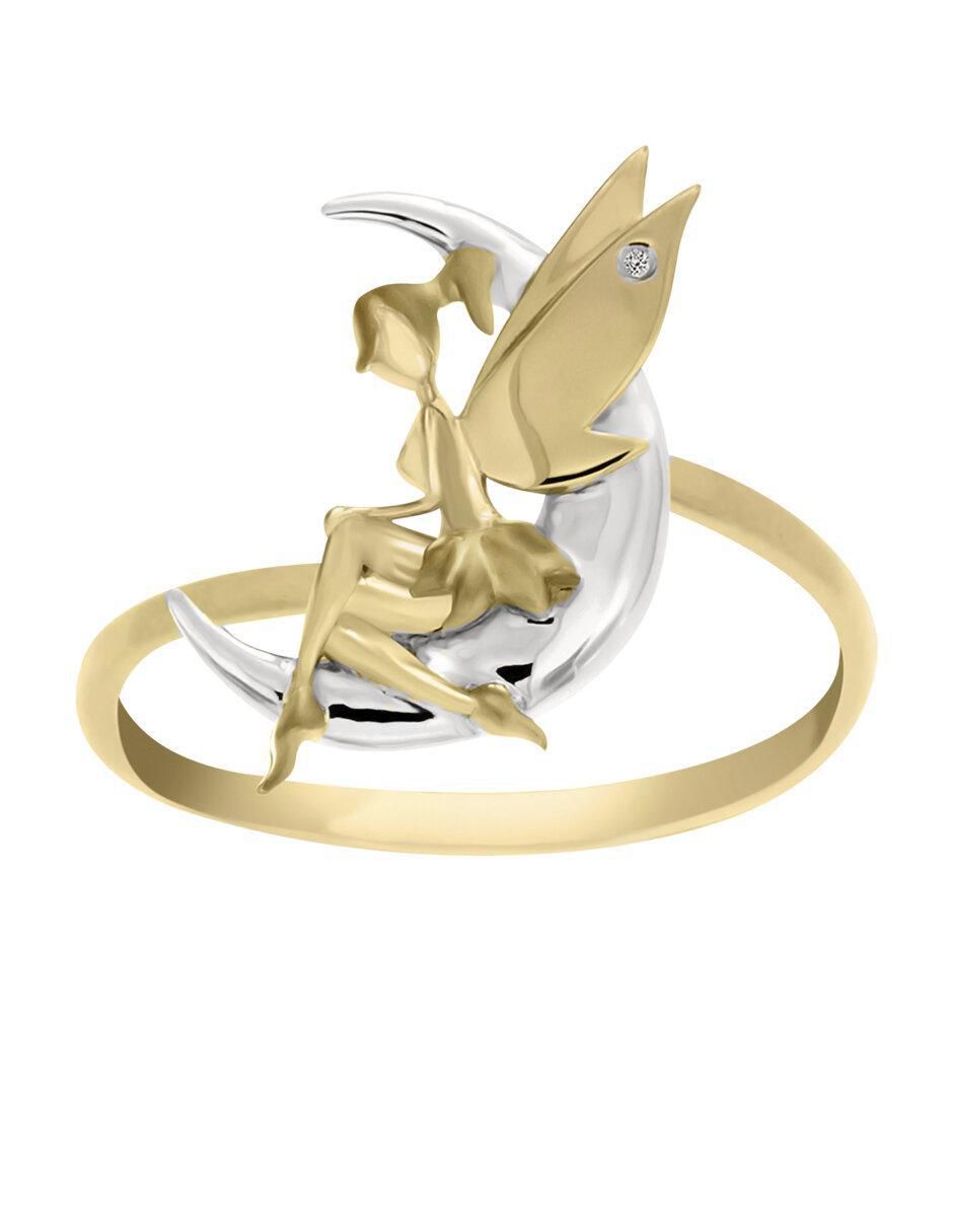 Anillo Moony 14 k de oro diamante brillante
