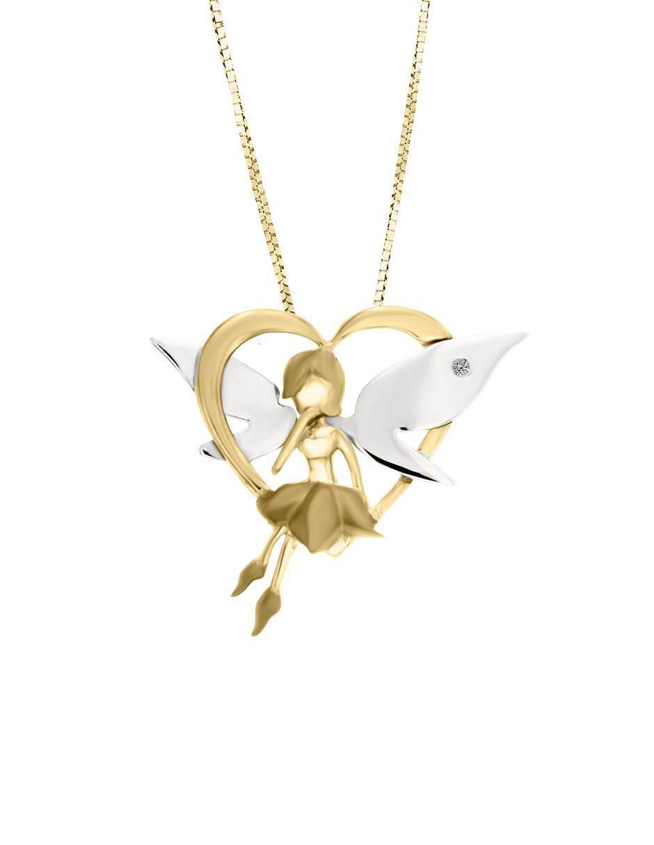 Colgante Y Dije de hada yuliet de oro 14 K