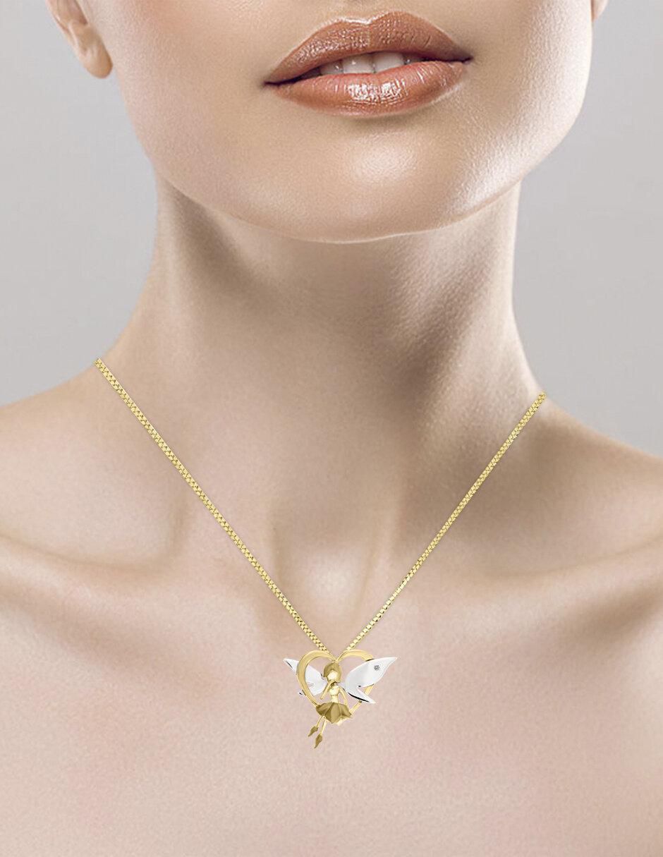 Colgante y dije "de" hada fianelli yuliet sin licencia "de" oro 14 k diamante