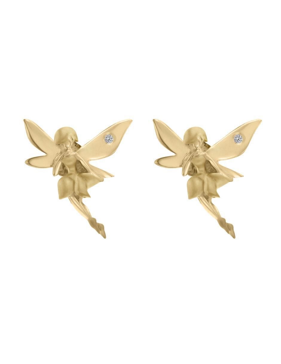 Aretes de hada Sophy de oro con acabado brillante diamante