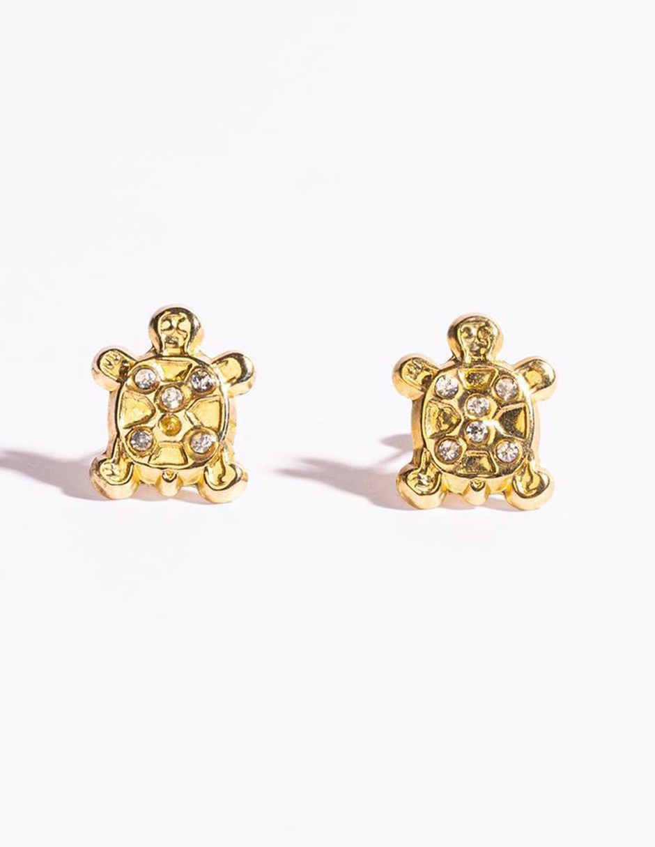 Broqueles de tortuga de oro zirconia Broqueles de tortuga de oro zirconia