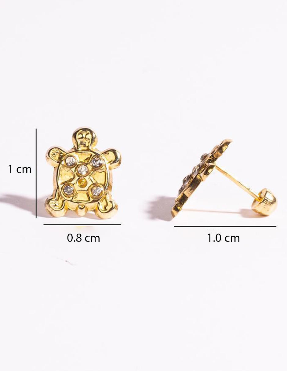 Broqueles de tortuga de oro zirconia 6