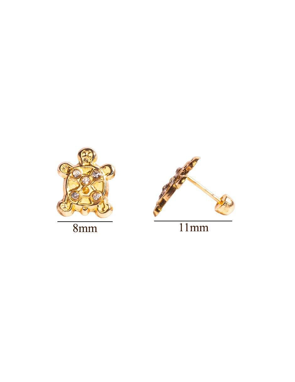 Broqueles de tortuga de oro zirconia 7