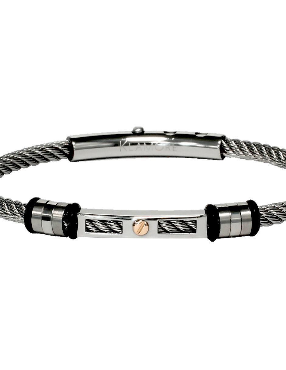 Brazalete klamore "de" acero inoxidable sin kilataje sin familia "con acabado" brillante