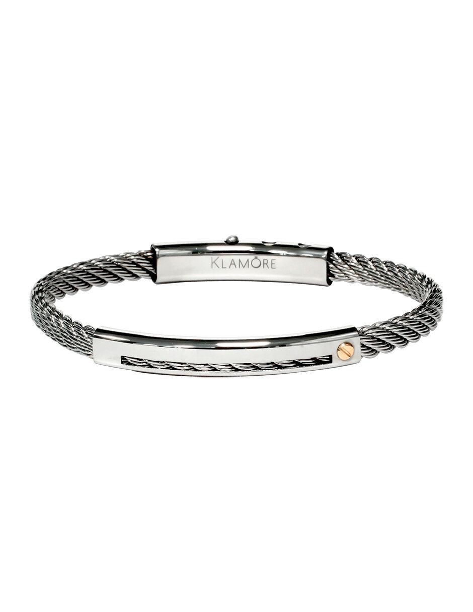 Brazalete klamore "de" acero inoxidable sin kilataje sin familia "con acabado" brillante