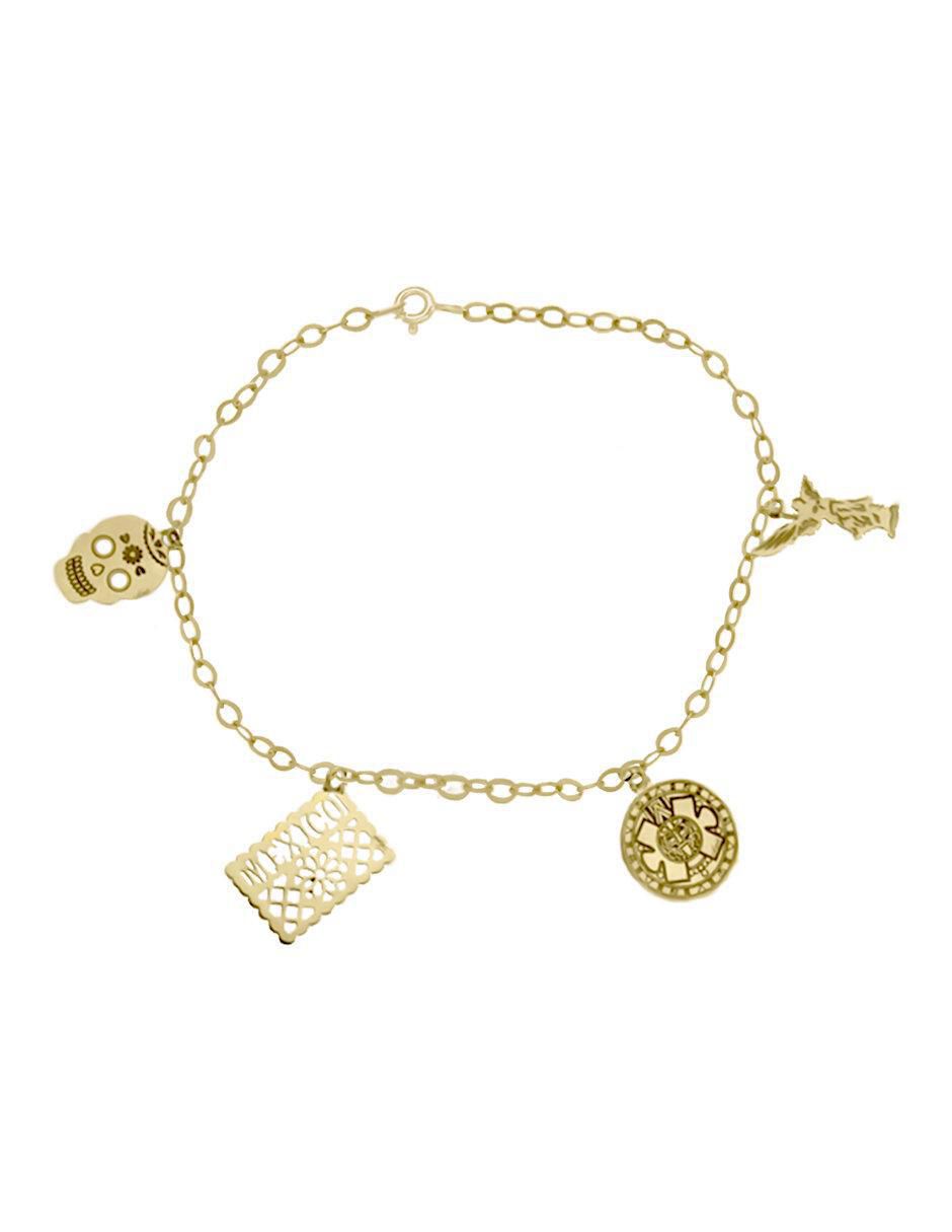 Pulsera de oro 14 K con acabado brillante