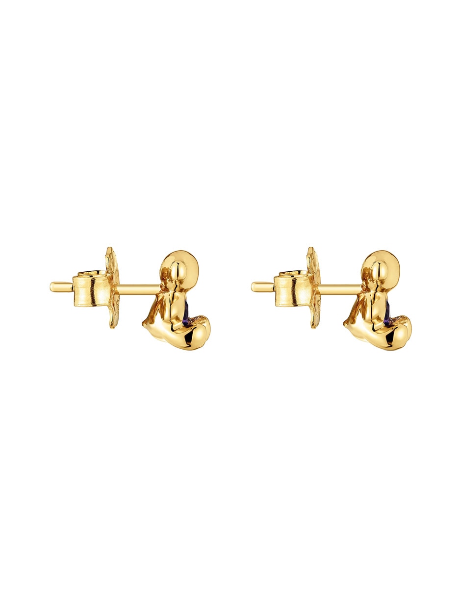 Broqueles de oso Bold Bear de oro P 925 amatista 2
