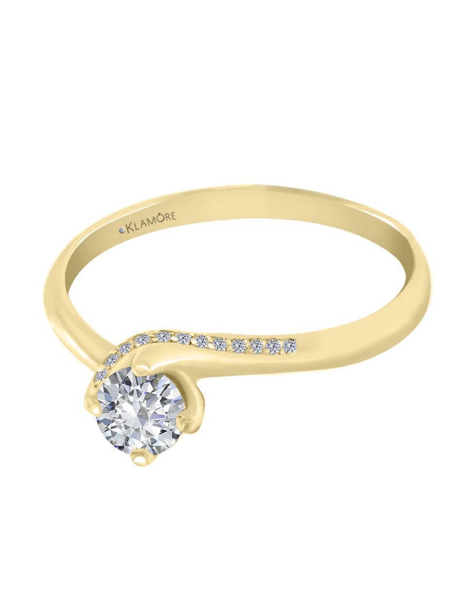 Solitario de oro 14 k Fernanda diamante
