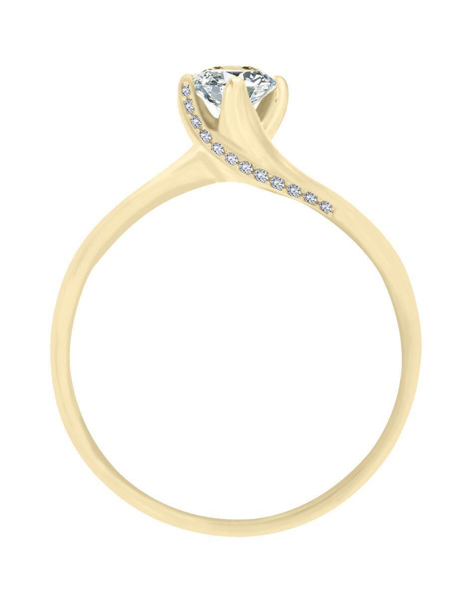 Solitario "de" oro 14 k klamore diamante