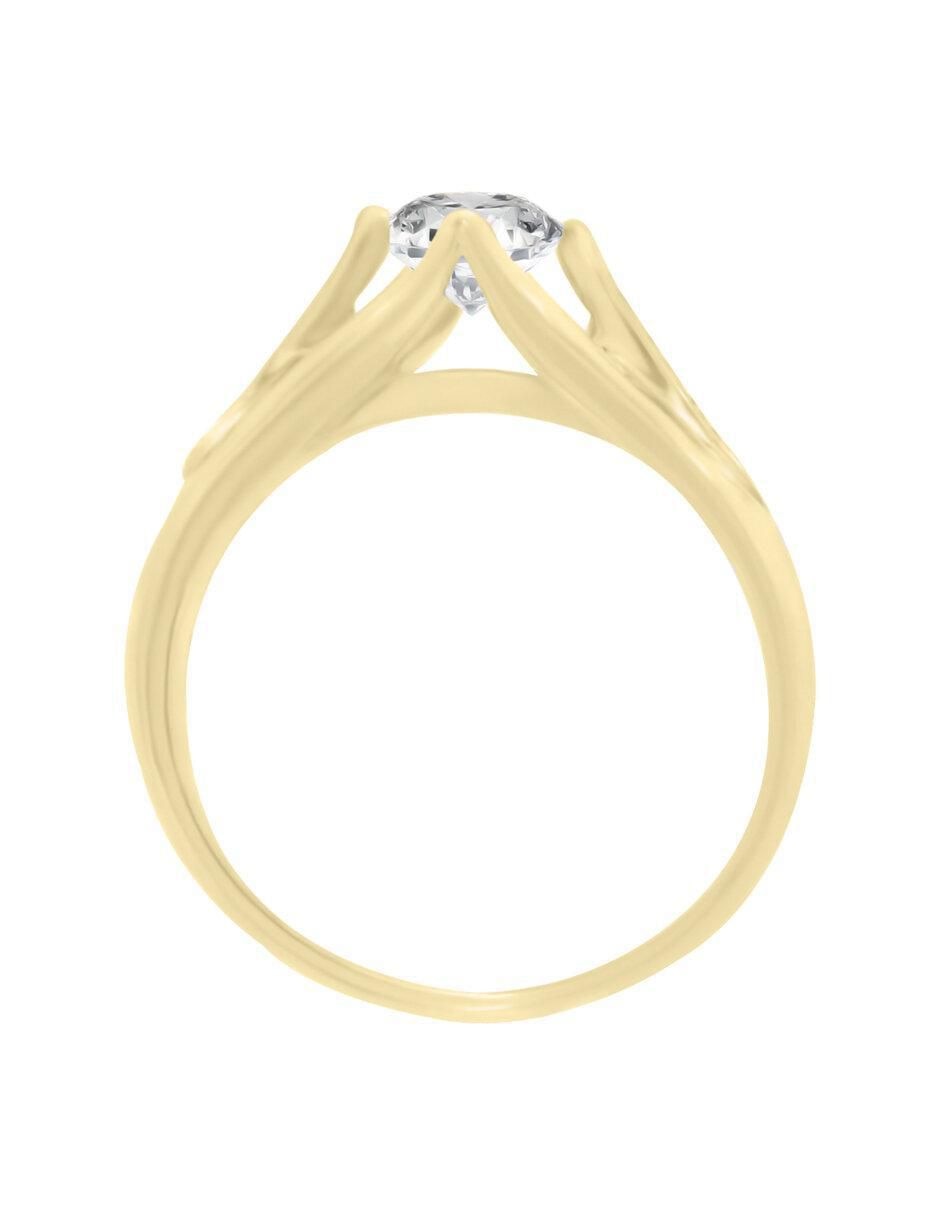Solitario "de" oro 14 k klamore diamante