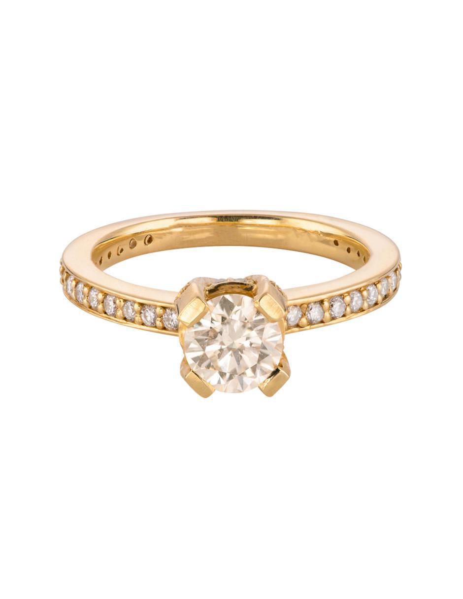 Solitario de oro amarillo 14 k diamante