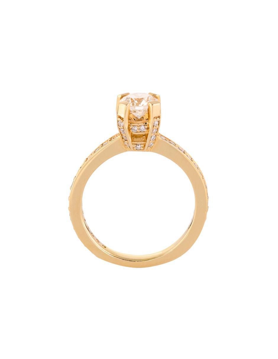 Solitario de oro amarillo 14 k diamante 3