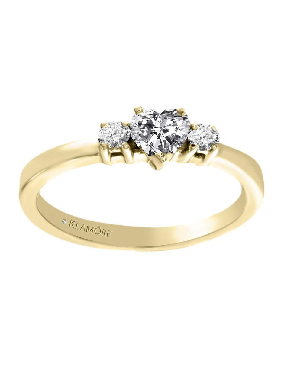 Solitario de oro 14 k Aitana diamante