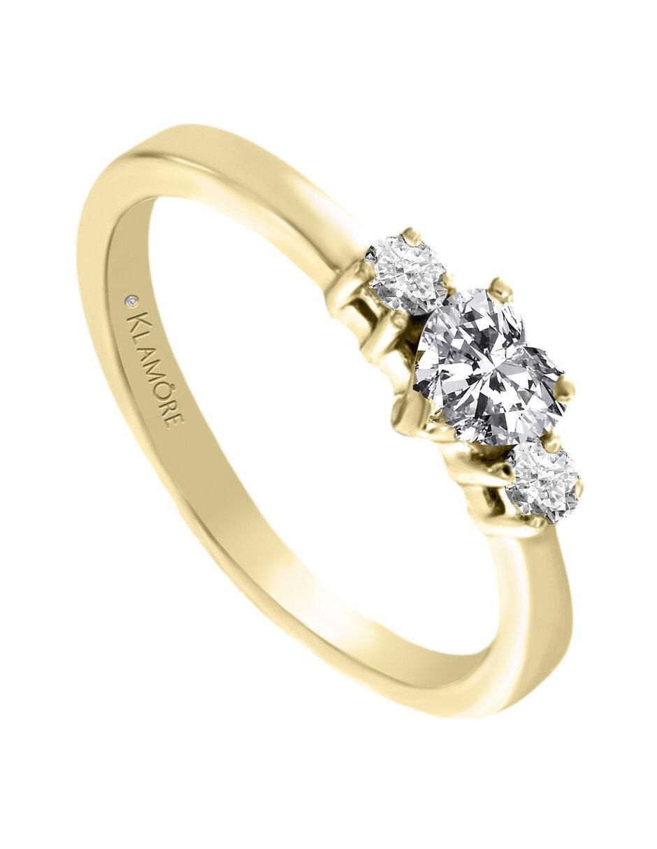 Solitario "de" oro 14 k klamore diamante