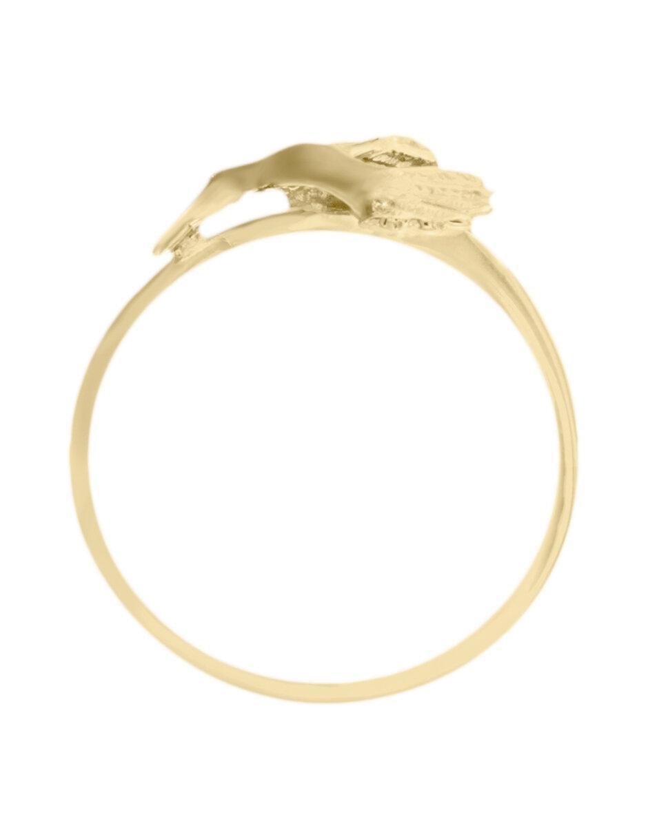 Anillo de colibrí 14 k de oro amarillo diamante brillante 2