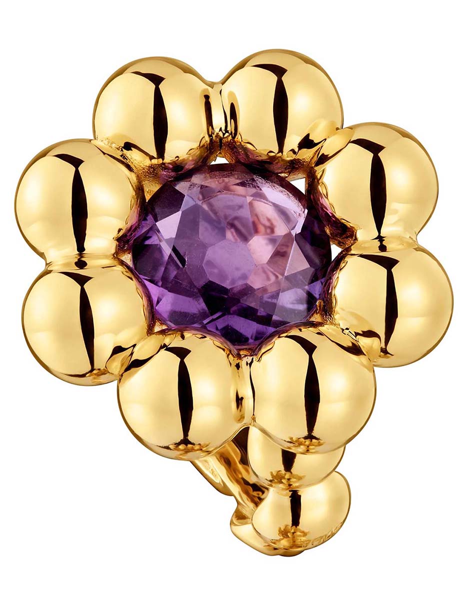 Anillo de flor Sugar Party de plata P 925 amatista con acabado baño de oro 2