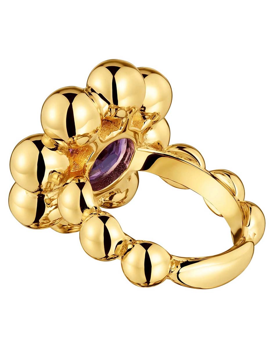 Anillo de flor Sugar Party de plata P 925 amatista con acabado baño de oro 3