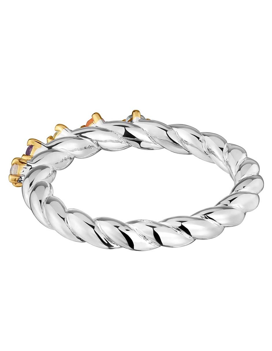 Anillo Sugar Party de plata P 925 amatista con acabado baño de oro 3