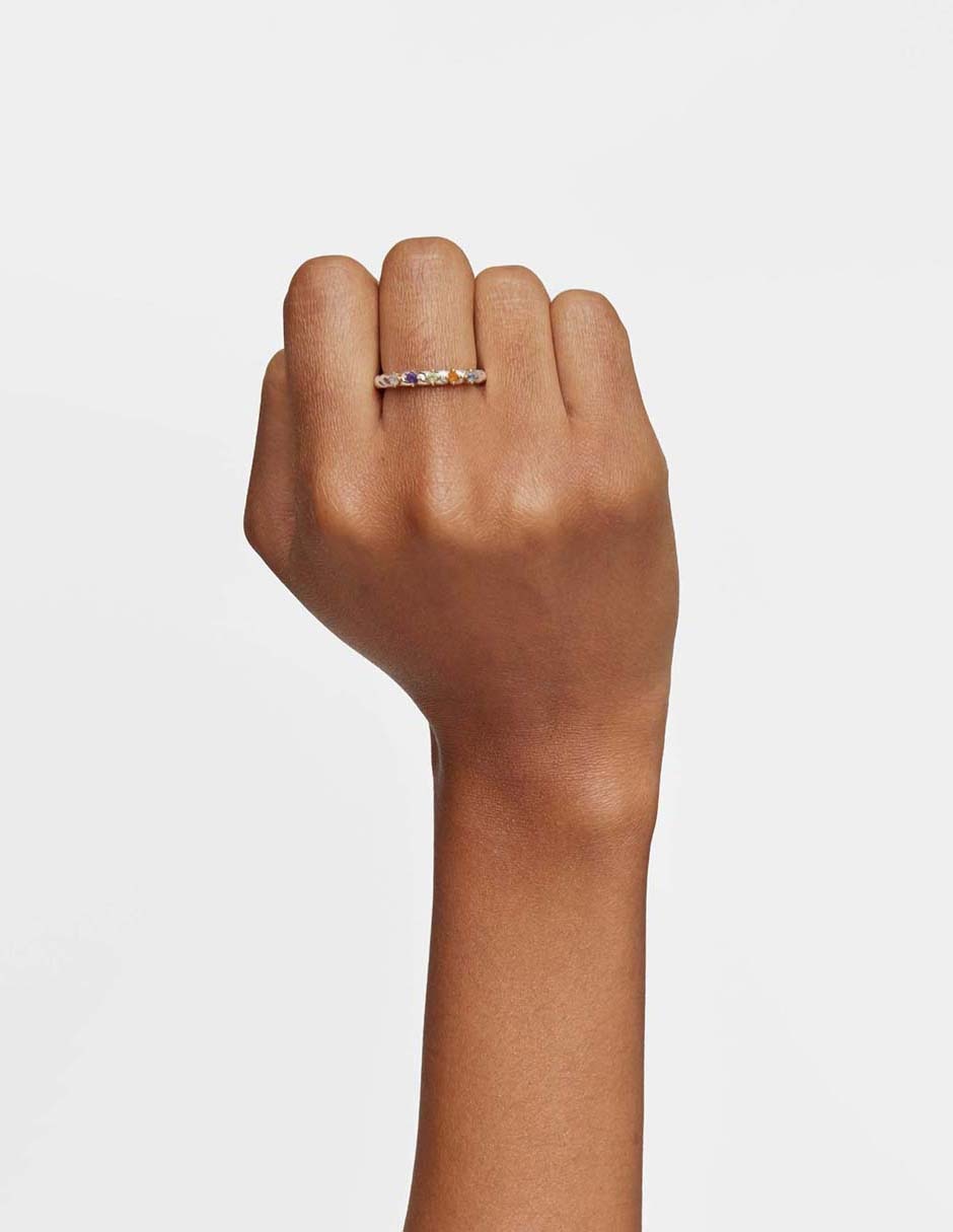 Anillo Sugar Party de plata P 925 amatista con acabado baño de oro 5