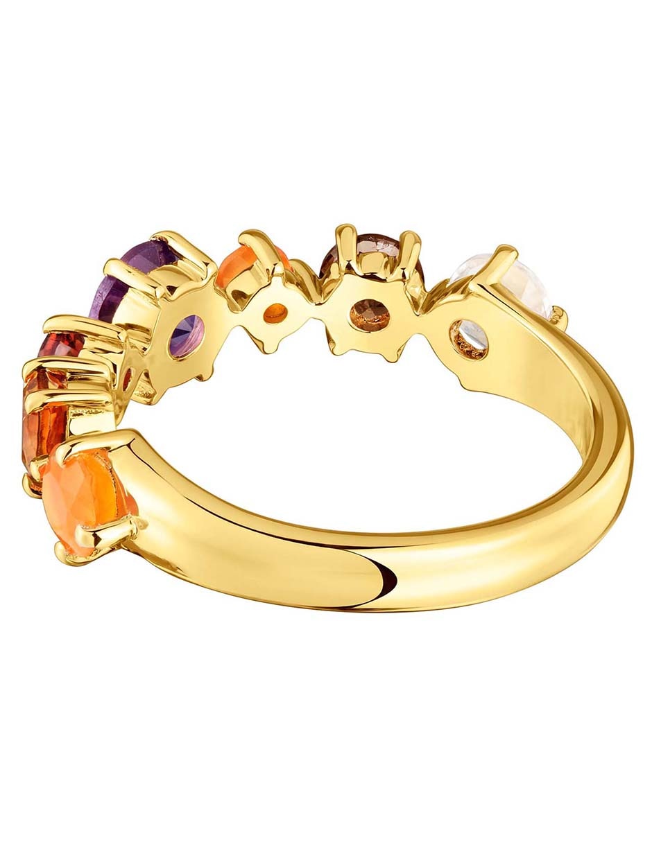 Anillo Sugar Party de plata P 925 amatista y cuarzo con acabado baño de oro 3