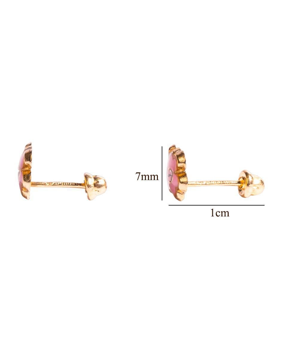 Broqueles de trébol de oro con acabado mate zirconia 5