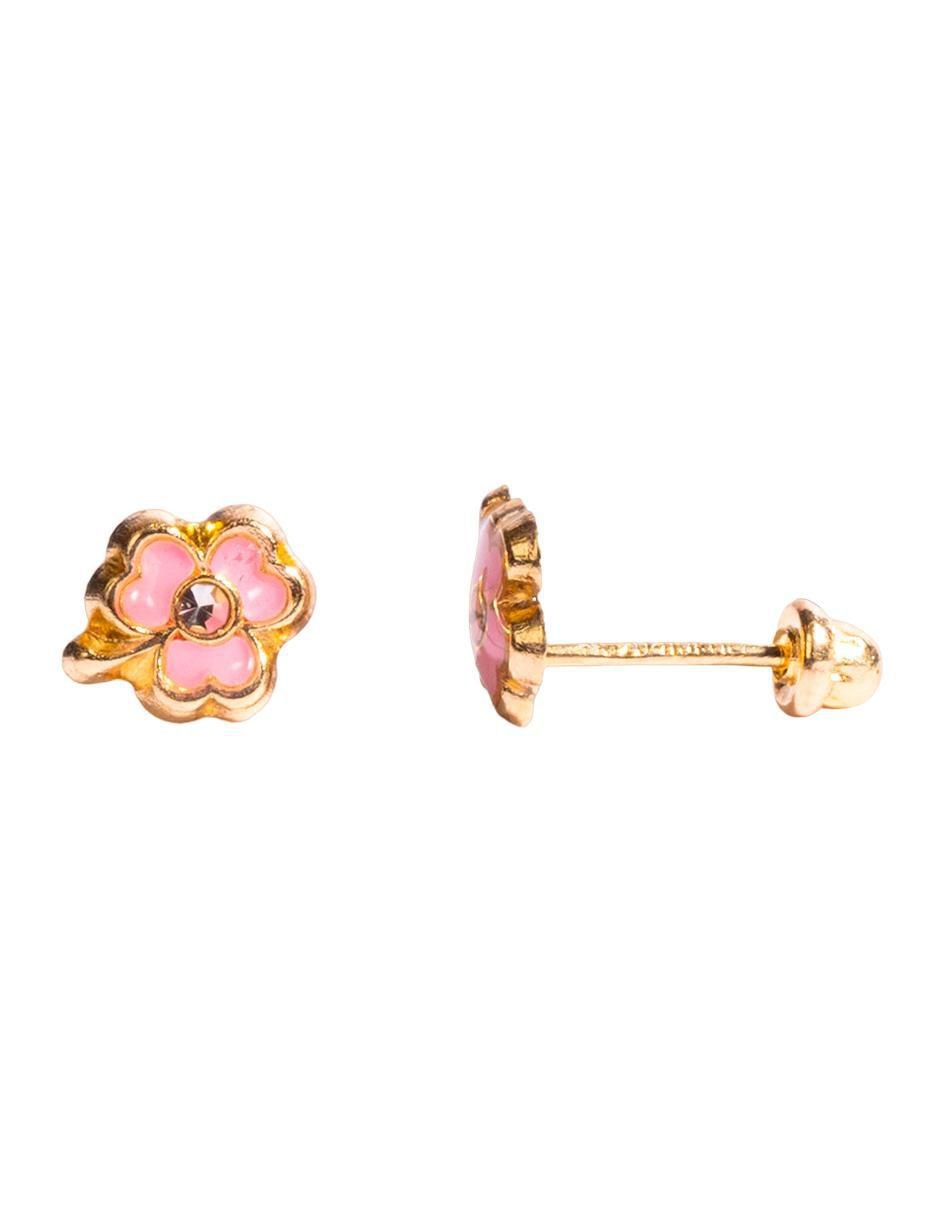 Broqueles de trébol de oro con acabado mate zirconia 3