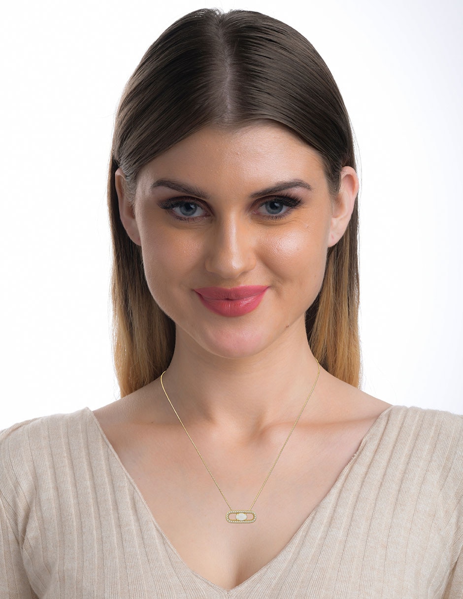 Collar ovalado de oro 14 K 3