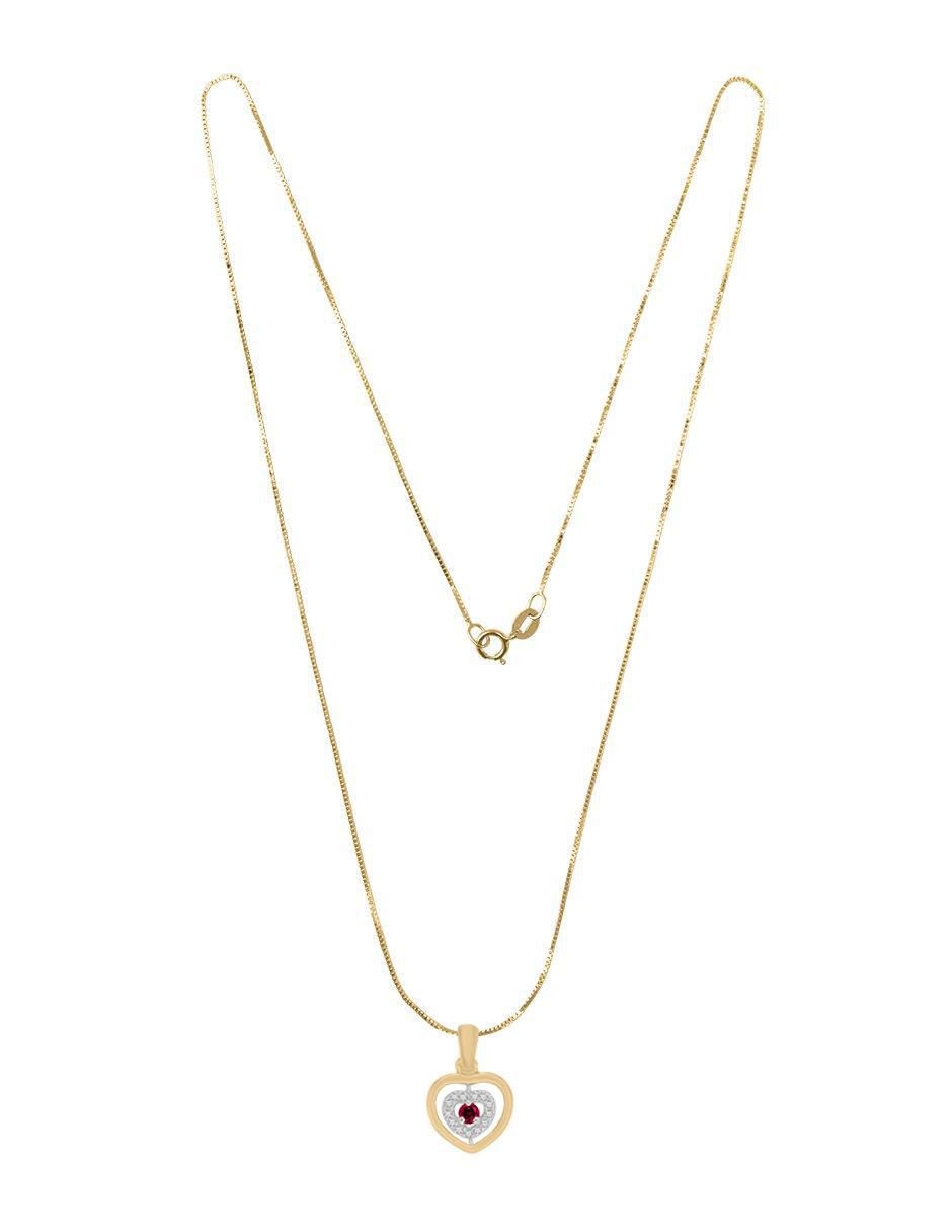 Colgante Y Dije de corazón amore de oro 14 K 2