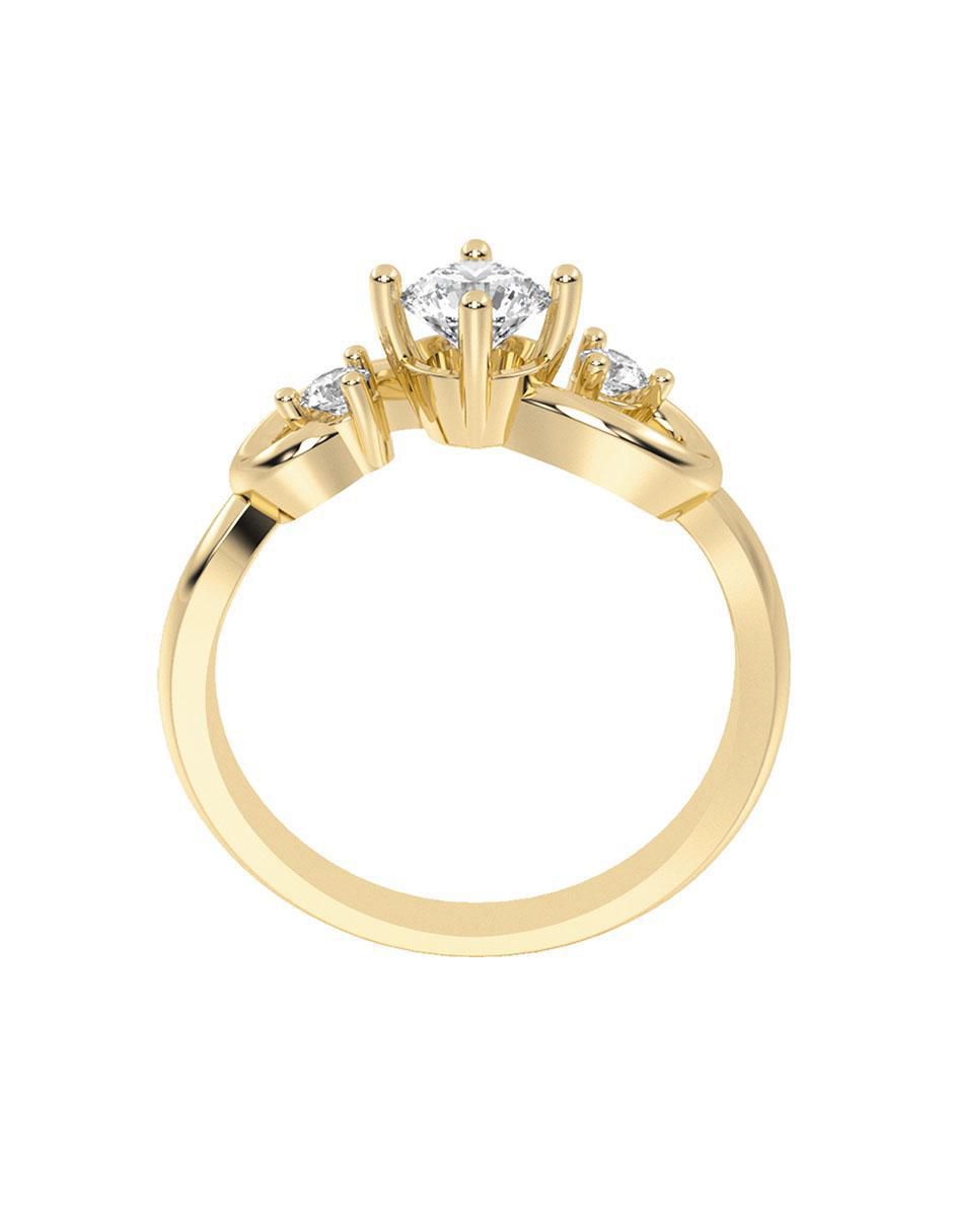 Anillo de compromiso "de" oro 10 k abba joyas sin familia o colección zirconia