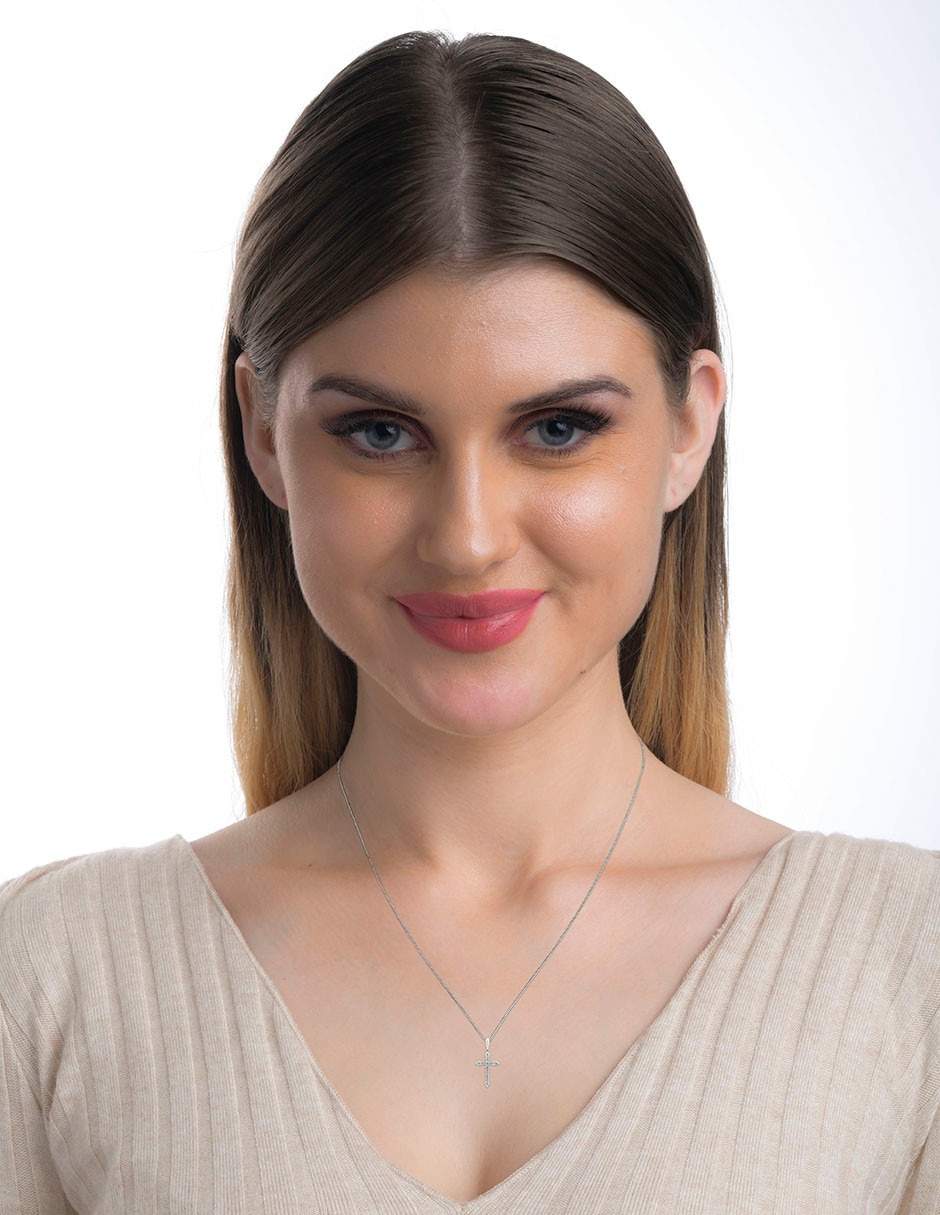 Collar de cruz de oro 14 K 3