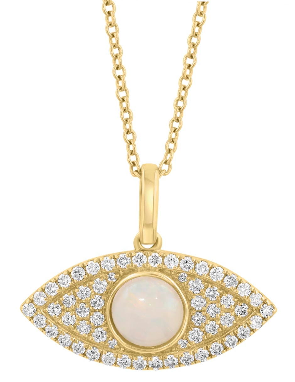 Collar con dije de ojo de oro amarillo 14 K 2