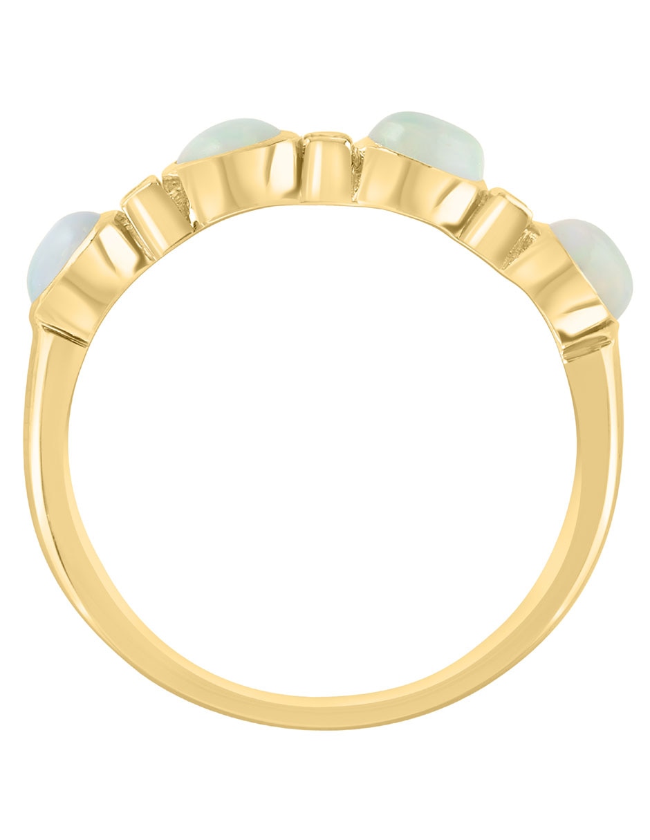 Anillo Aurora 14 k de oro diamante y ópalo etíope brillante 2