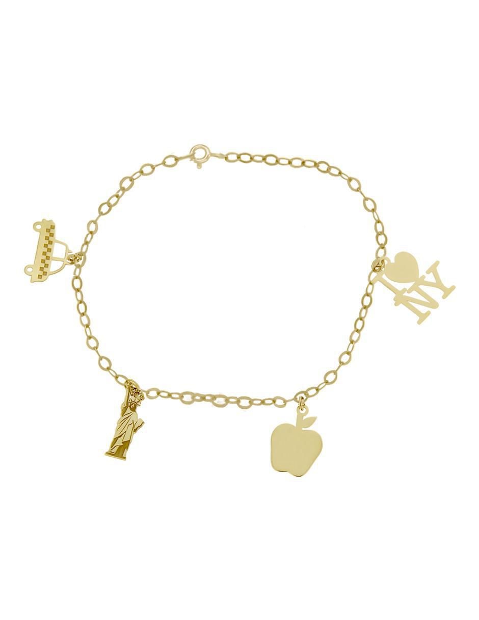 Pulsera de oro 14 K Paisaje New York con acabado brillante